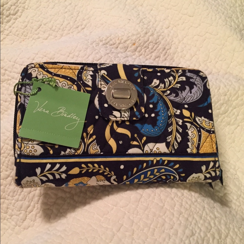 Vera Bradley turn lock wallet Ellie Blue
